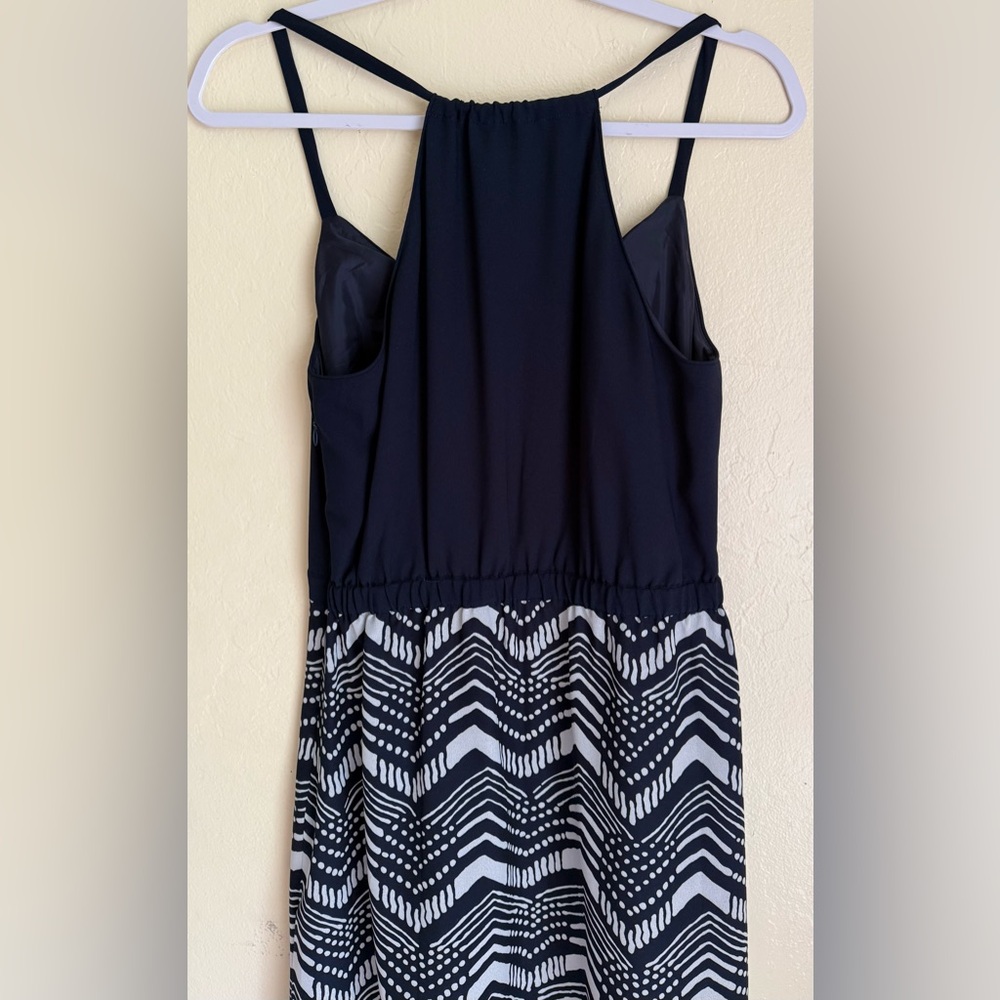 J. Crew Navy and White Chevron Maxi Dress - Picture 10 of 12